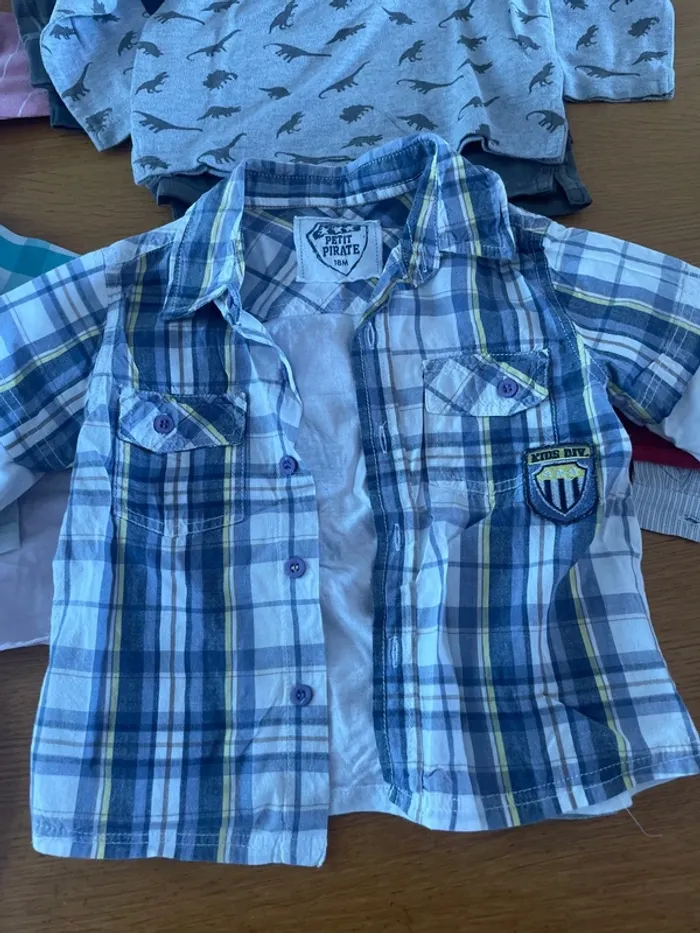 Lot 12 t-shirt ou chemises manches longues 18 mois - photo numéro 9