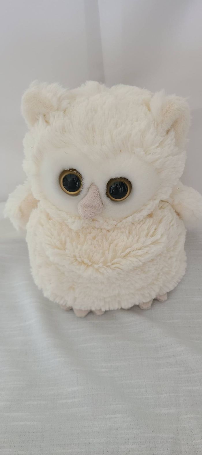 Peluche hibou BUKOWSKI chouette beige et taupe