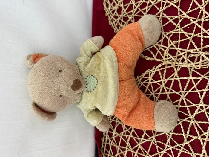 Doudou Ours Pommette - Orange Coeur