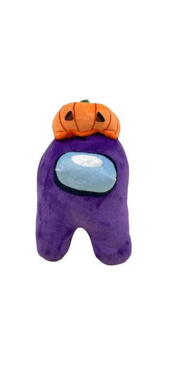 Peluche Among Us Mauve avec chapeau de citrouille 20 cm Toikido neuf