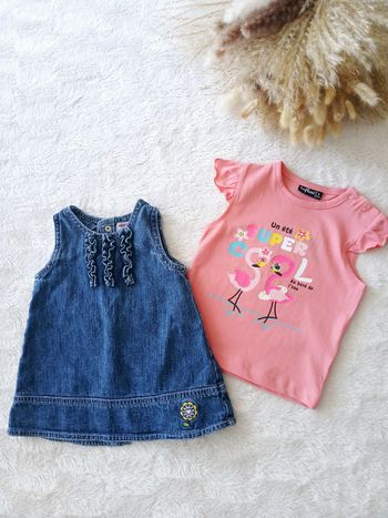 Ensemble robe et t-shirt bébé fille