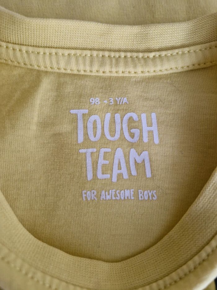 T-shirt manches courtes mixte 3 ans C&A jaune crocodile bleu coton - photo numéro 4