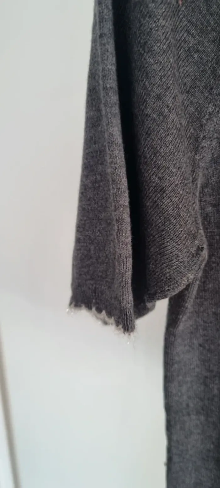 Blouse Tee-shirt maille gris manches courtes kookai 36 - photo numéro 3