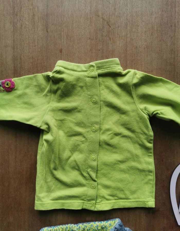 🌼 Ensemble mi-saison fille Orchestra 1 mois 53cm fille bohème broderie pompons - photo numéro 5