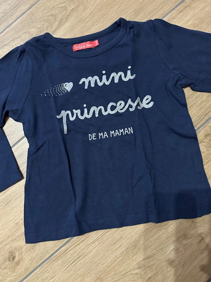 T-shirt mini princesse de ma maman - photo numéro 2