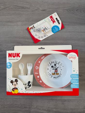 Set repas + attache sucette Disney Mickey