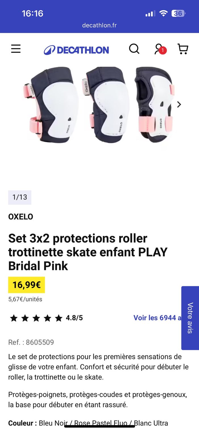 Set de protection Roller, trottinette skate enfant - photo numéro 9