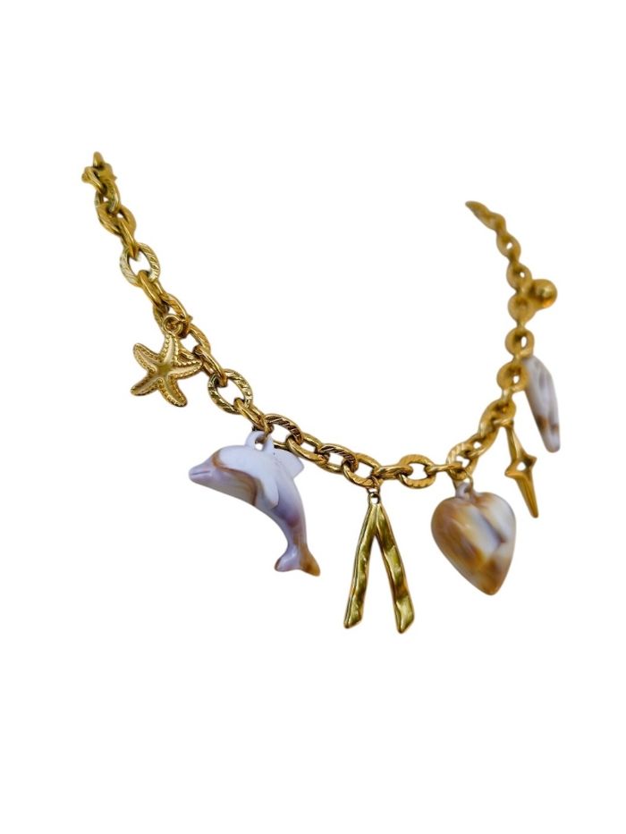 Collier dauphin 🐬 coeur ♥️ ✅ - photo numéro 3