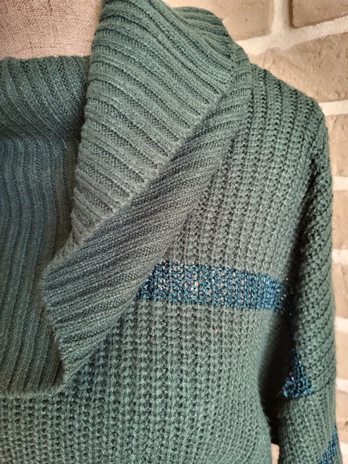 Pull col châle vert sapin - Beloved - Casual chic - photo numéro 15