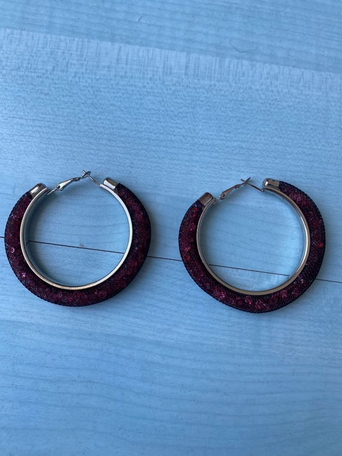 Créoles cristaux de Swarovski roses