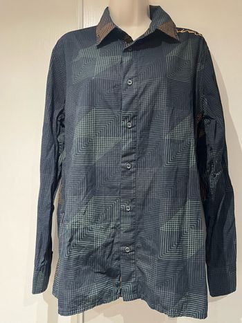 Chemise Homme Oxbow  taille M slim, fit orange, noir gris