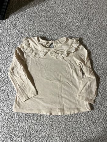 TEE shirt crème col Claudine dentelle C&A