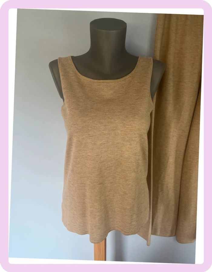 Ensemble 3 pièces Interdee – Taupe clair M/L – Débardeur, gilet capuche, pantalon fluide - photo numéro 6