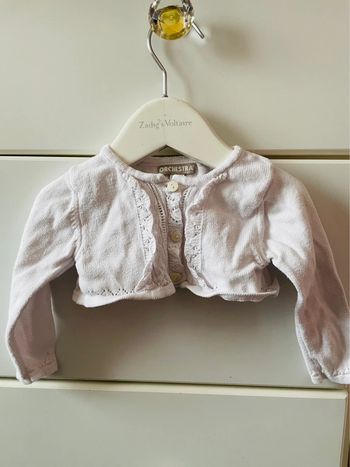 Boléro gilet blanc Bébé fille neuf mois Orchestra