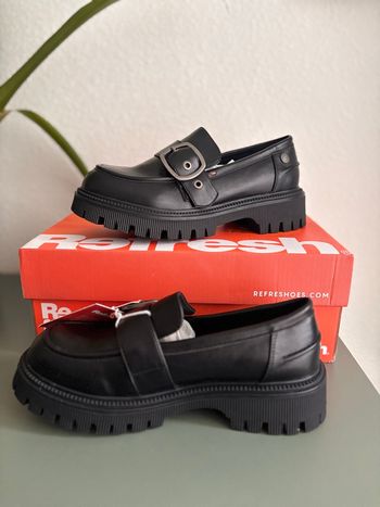 Mocassins Refresh Noirs à Boucle (Plateformes) - État Neuf - Pointure 37