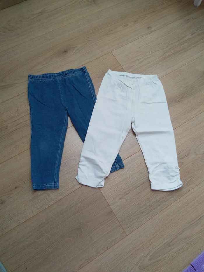 Lot 2 leggings fille 18 mois
