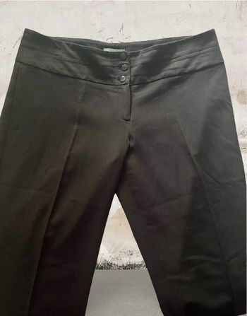 Pantalon noir habillé jambes larges coupe droite taille 42