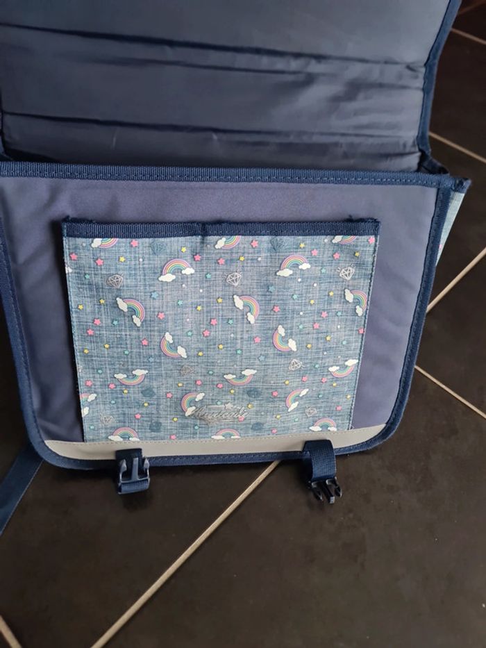 Cartable/sac a dos auricade pour primaire bleu avec licorne - photo numéro 8