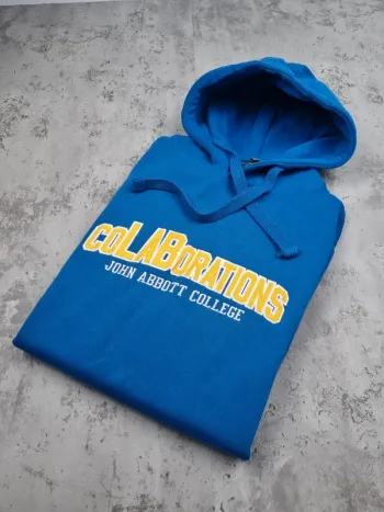 Pull à capuche universitaire John Abbott College bleu – Taille S Homme