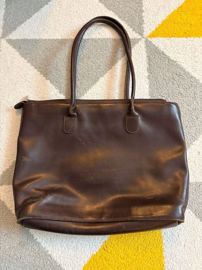 Sac à main en cuir marron vintage - photo numéro 2