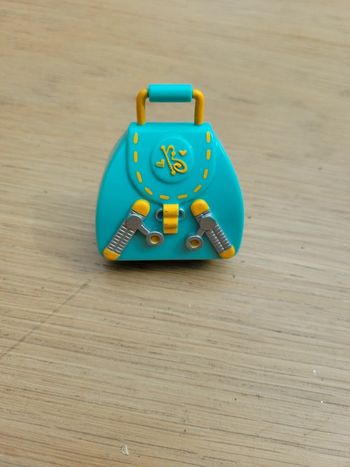 Jouet miniatures sac pour poupée barbie bleu jaune boîte