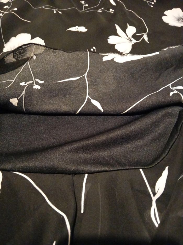 Jupe longue motif fleur noir femme taille unique - photo numéro 10