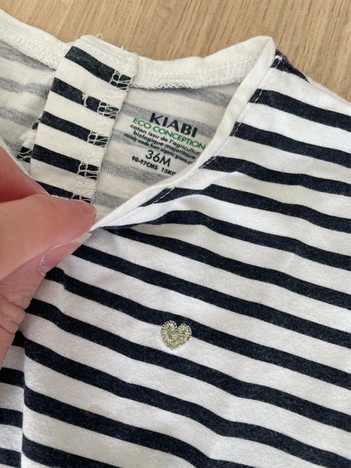 Robe t shirt marinière fille taille 5 ans - photo numéro 2