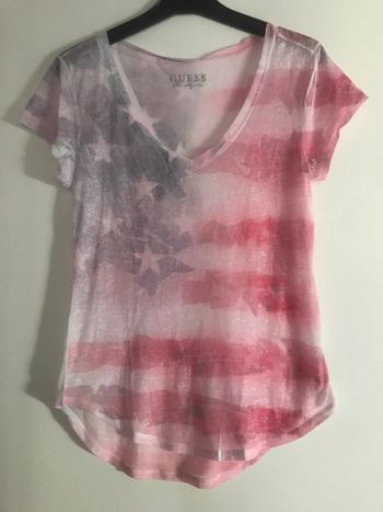 T-shirt fin Guess american flag S comme neuf