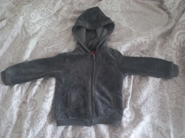 Sweat à capuche zippé chaud Tissaia basics 24 mois - photo numéro 2