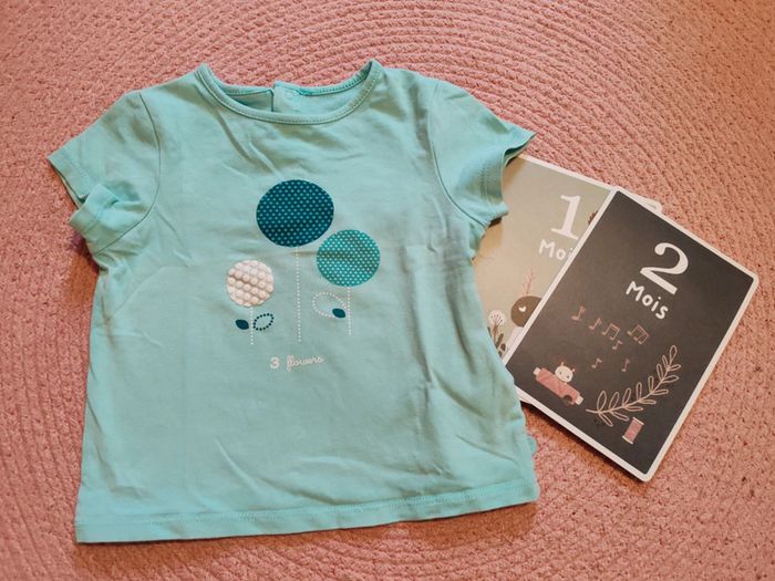 T-shirt manches courtes bébé fille Obaïbi 12 mois