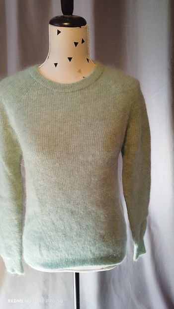 Pull   vert pastel avec angora