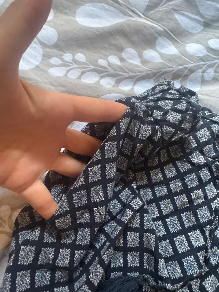 Short tissu léger bleu à motifs - photo numéro 2