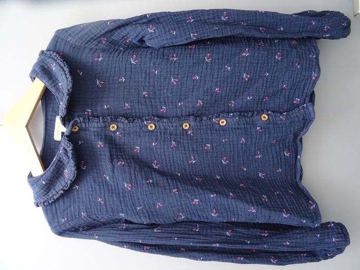 Chemisier bleu en flanelle- 10 ans