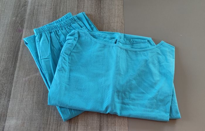 Haut et pantalon ensemble 2 pièces pour femme taille S couleur turquoise robe pour femme - photo numéro 10