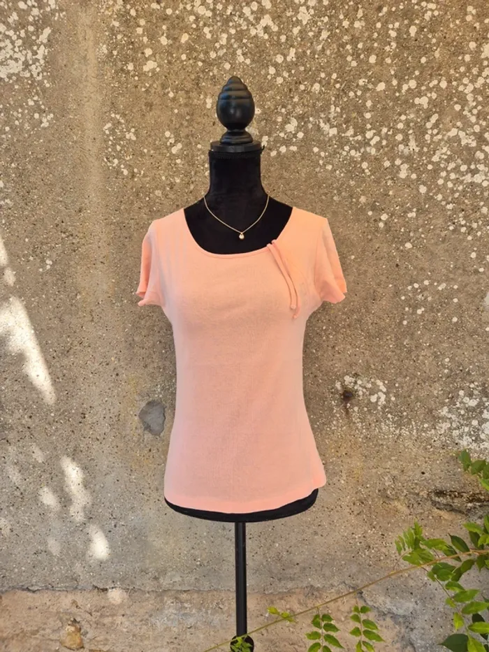 T-Shirt Phildar en coton abricot T.36