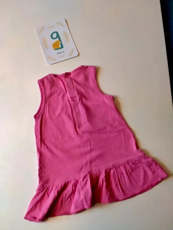 Robe bébé rose motif léopard Taille 9 mois - photo numéro 4