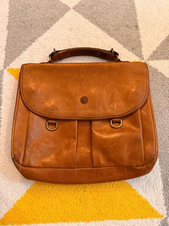 Cartable en cuir marron vintage Zippo