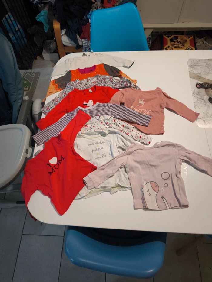 Lot Tshirt manche longue fille 6 mois