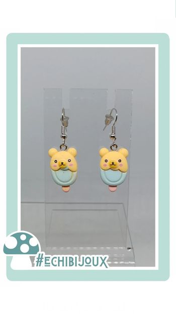 🍄 boucles d'oreilles glace kawaii