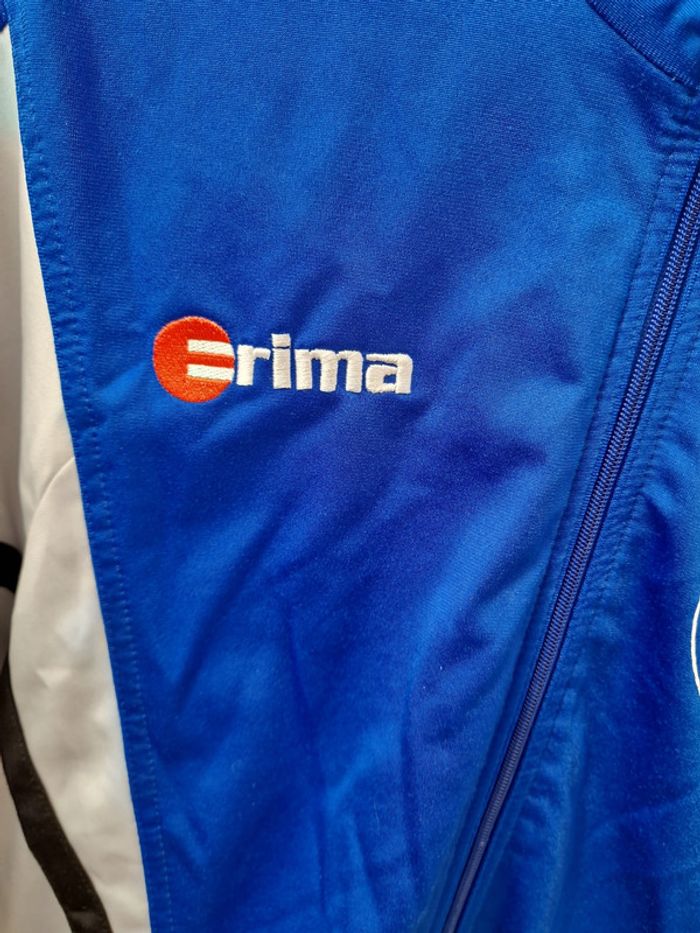 Ensemble Survetement Jogging Football Veterans Erima Bleu Noir - photo numéro 5