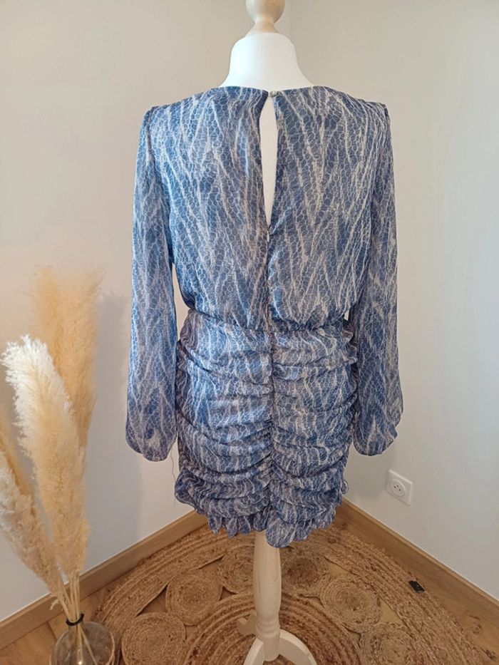 Robe cache-coeur bleue froncée Indefeir taille S/M 36/38 - photo numéro 8