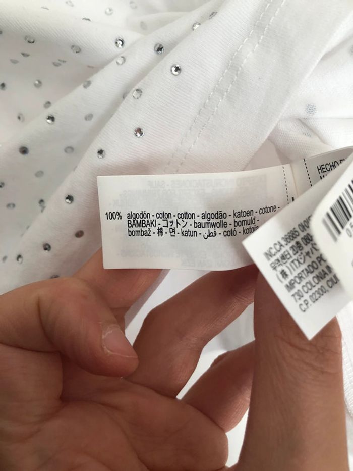 Superbe beau t-shirt à strass Zara neuf avec étiquette taille M - photo numéro 7