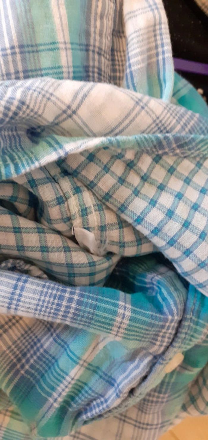 Chemise  carreaux  blanc  bleu - photo numéro 5
