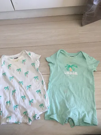 Lot 2 pyjamas légers combishort 6 mois kiabi