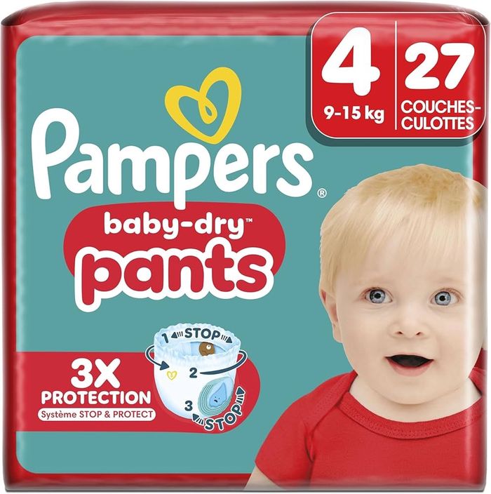 Pampers Baby-Dry Pants Taille 4, 27 Couches-Culottes, 9kg-15kg