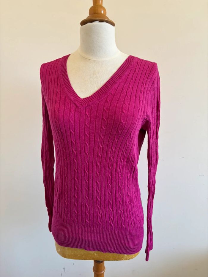 Pull en maille rose / violine Tommy Hilfiger