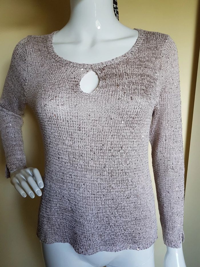 Pull léger manches longues à paillettes - photo numéro 3