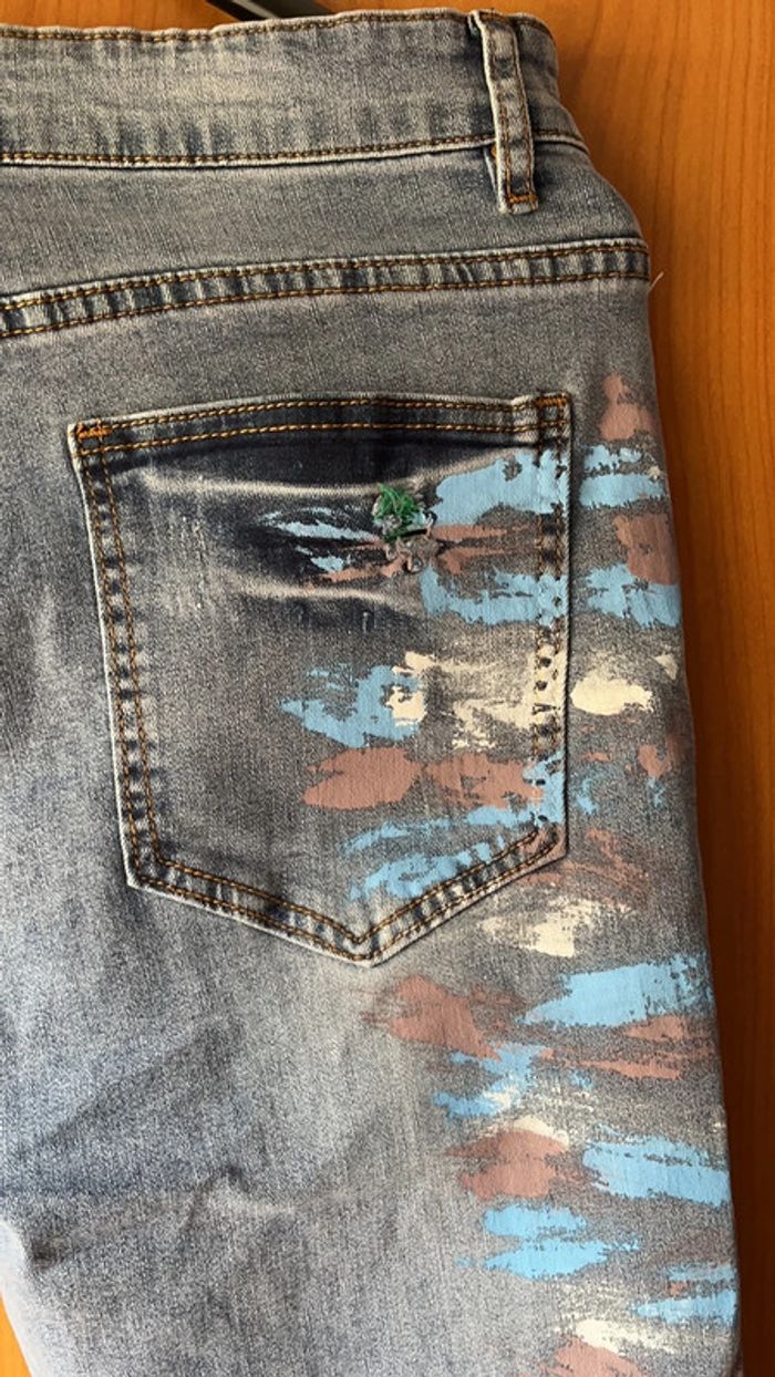 Jean avec taches de peinture taille 30 - photo numéro 6