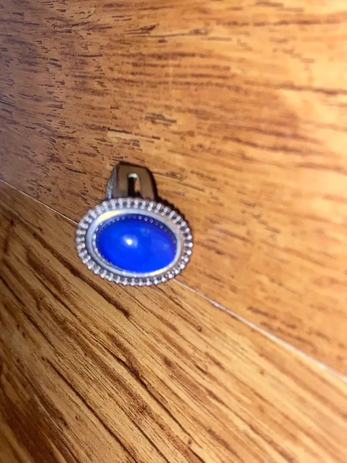 Bague ajustable diamant bleu - photo numéro 2