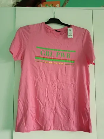 T-shirt rose simple taille M Undiz 100% Cotton